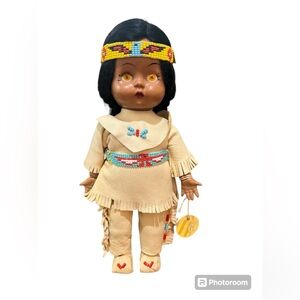 Vintage Minnehaha Native American Doll 10” w/Tag